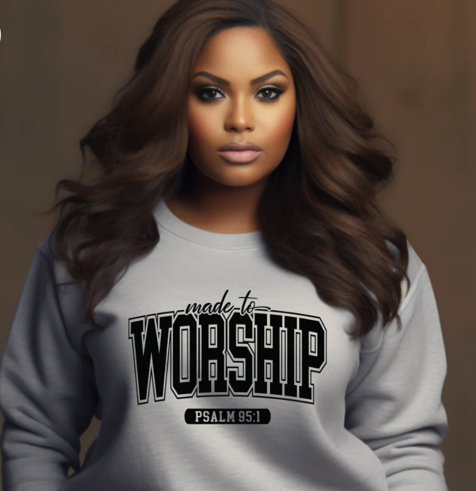 Made to Worship Sweatshirt Grey.