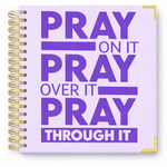 PRAYER JOURNAL with purple text on a white background