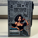 JOURNAL with motivational text and a woman's portrait on the cover VISION GOD GAVE ME VANILLA SIS