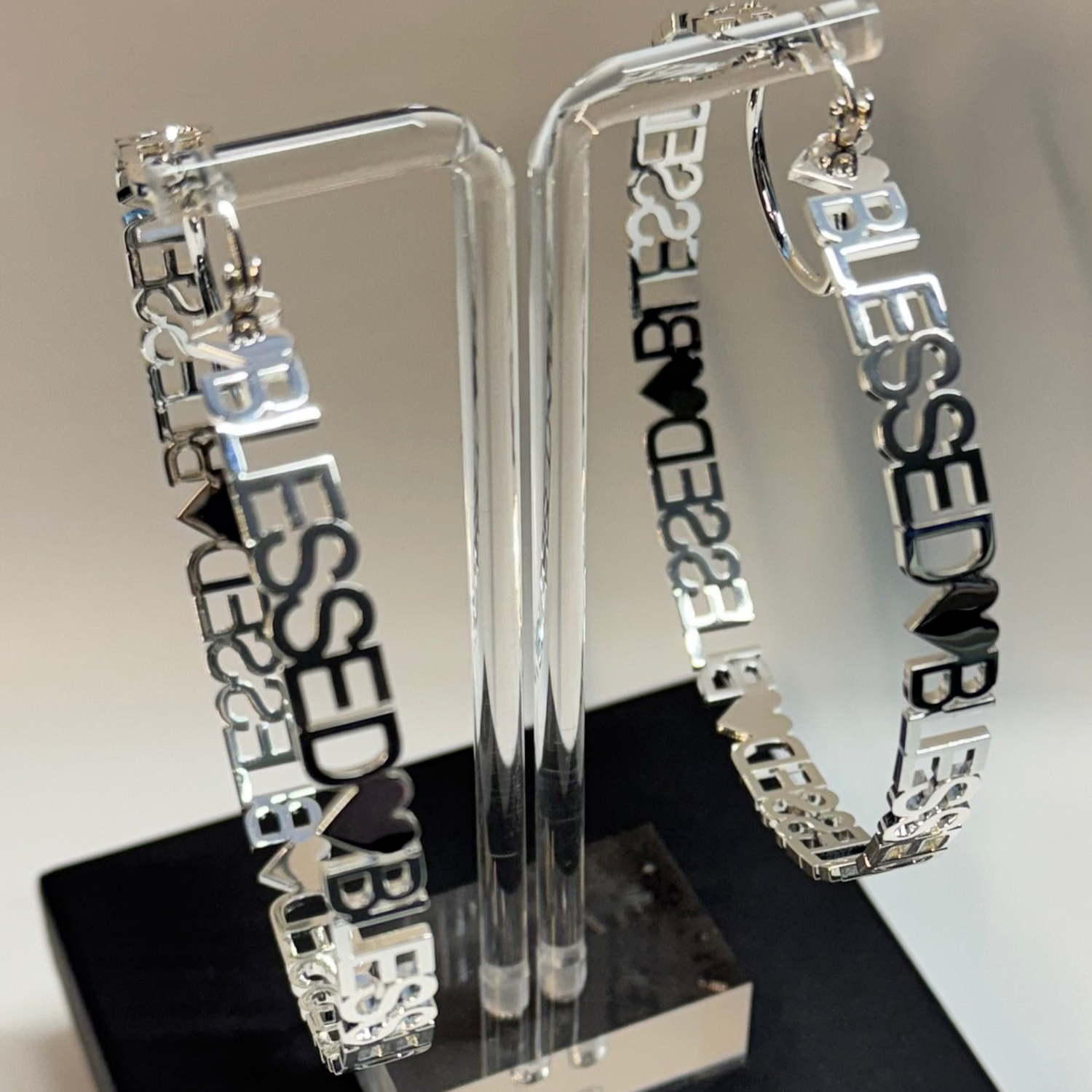 BLESSED CIRCLE HOOP EARRINGS SILVER