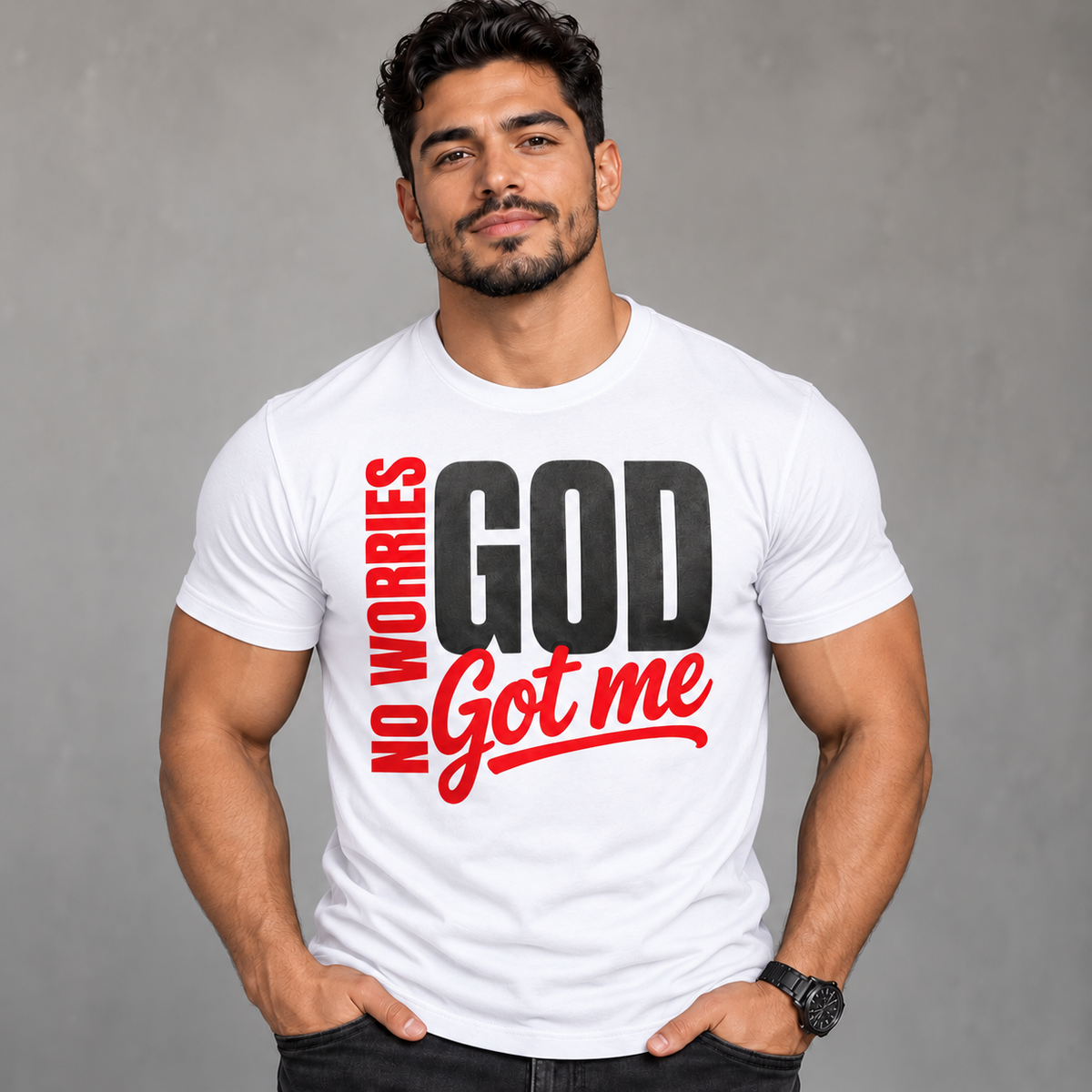 NO WORRIES GOD GOT ME T-SHIRT