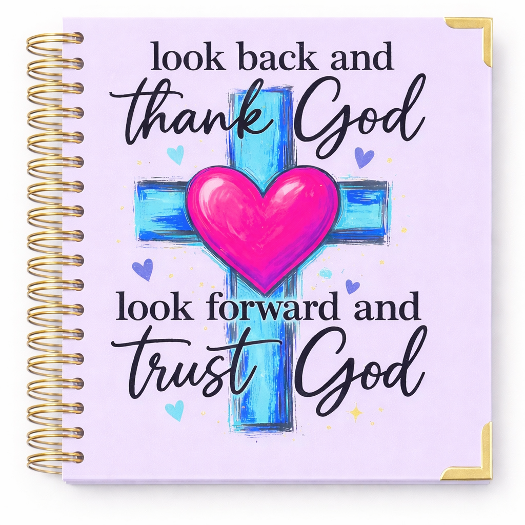 LOOK BACK AND THANK GOD LOOK FORWARD AND TRUST GOD GUIDED JOURNAL