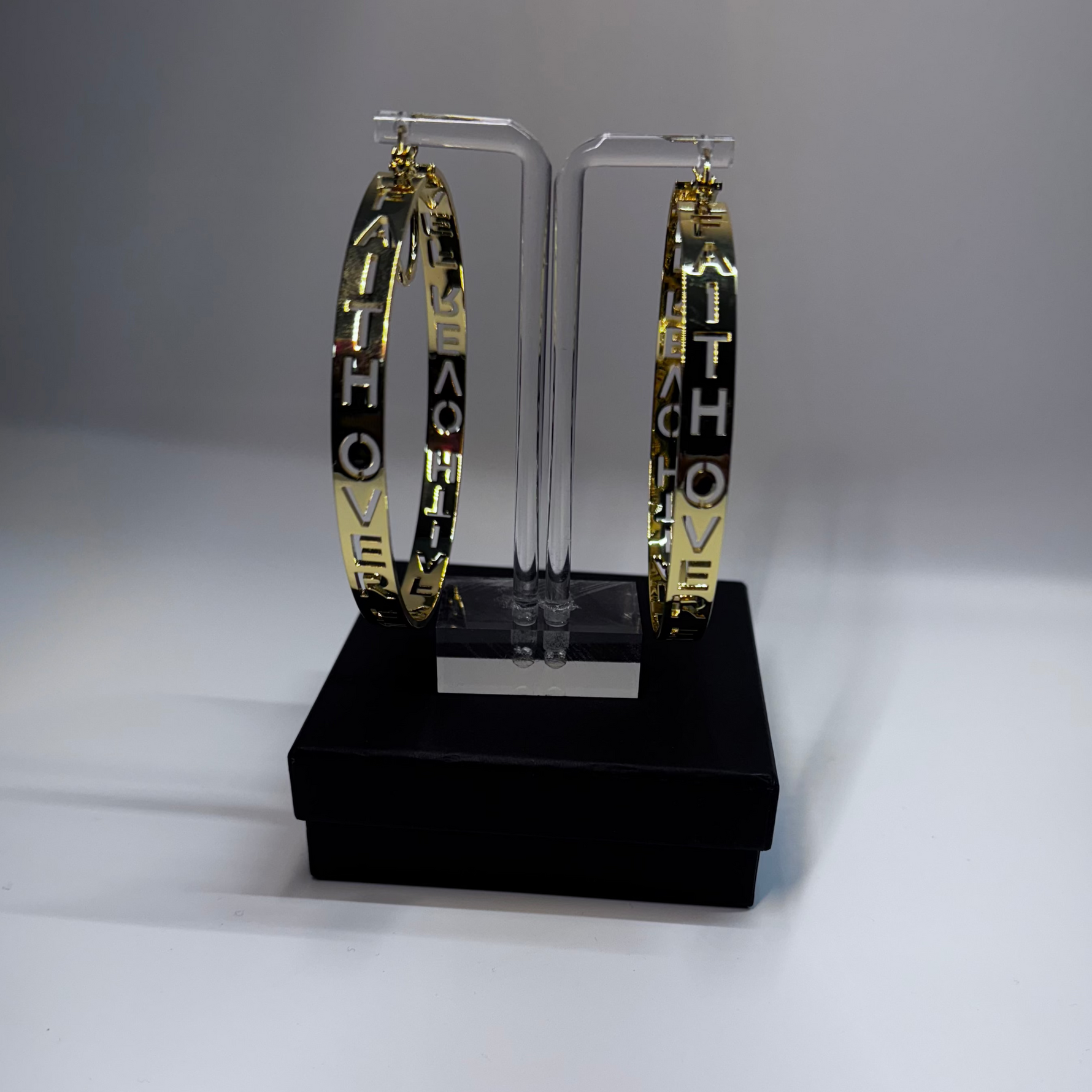 FAITH OVER FEAR GOLD EARRINGS