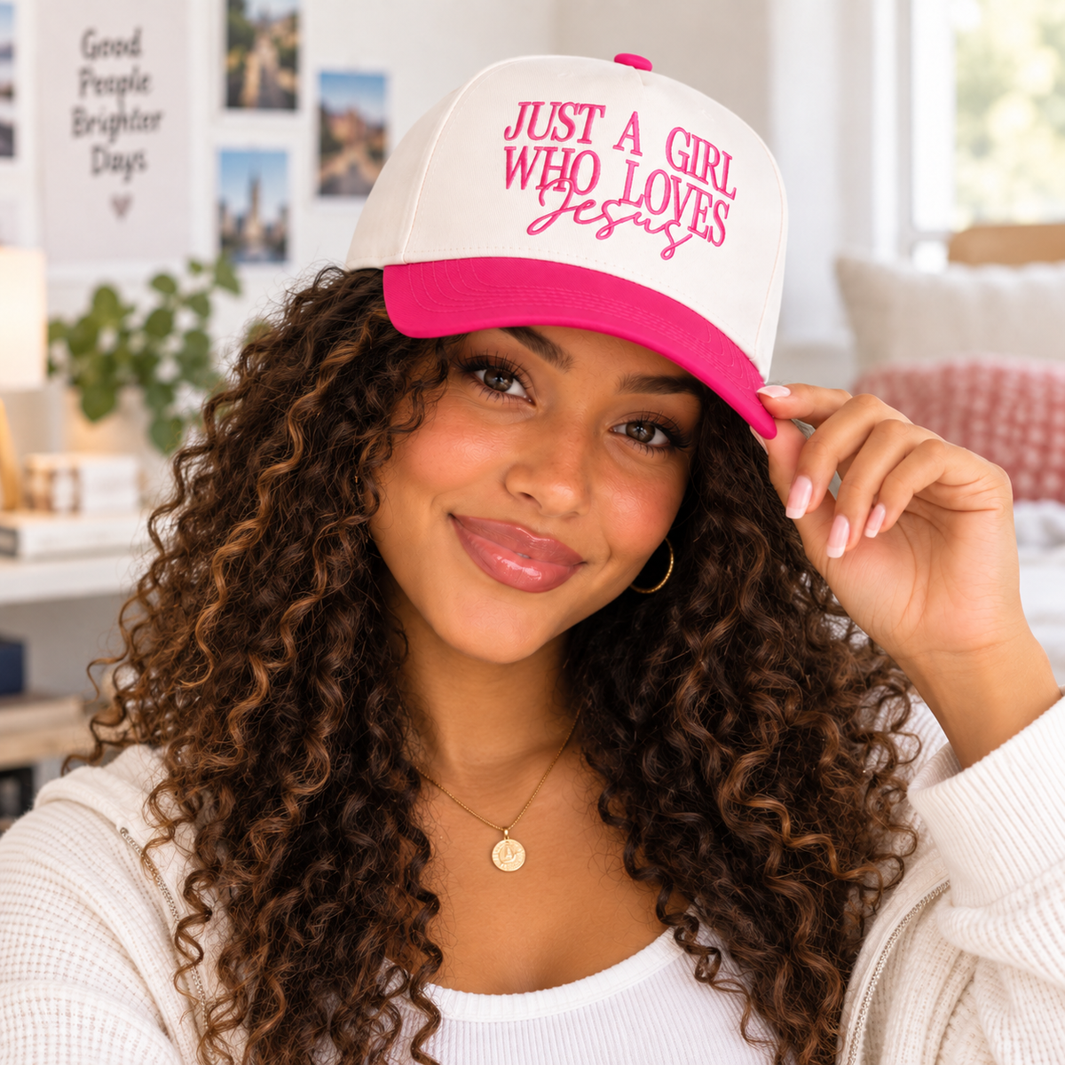 JUST A GIRL WHO LOVES JESUS BASEBALL CAP