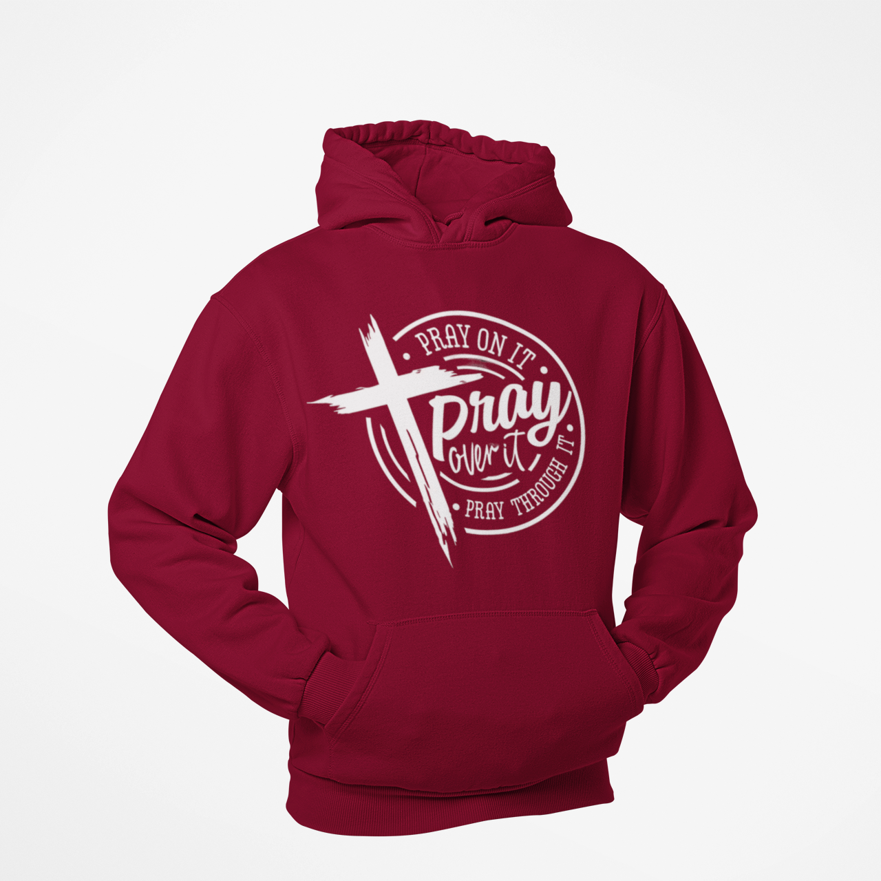 PRAY ON IT HOODIE MAROON