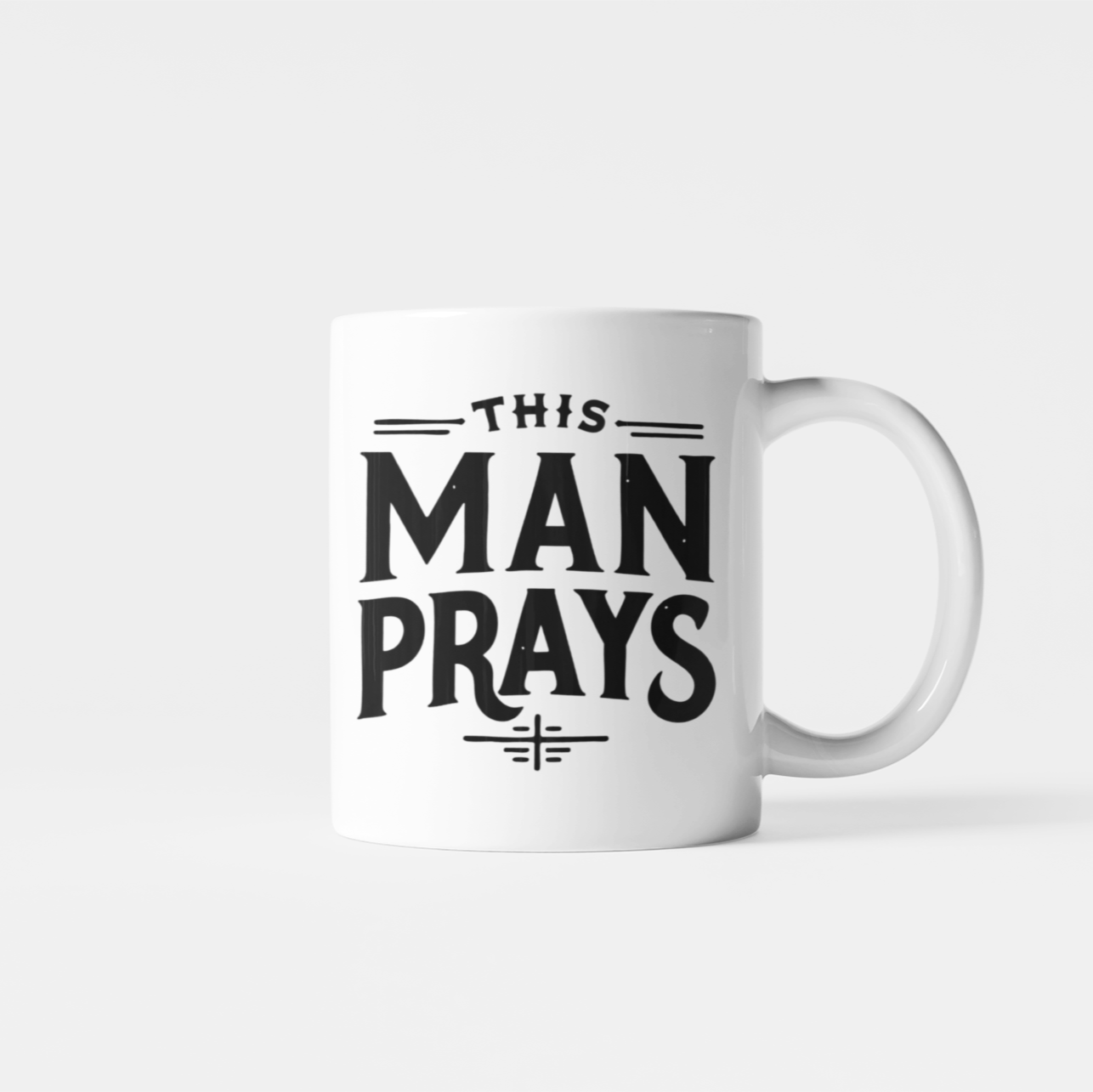 THIS MAN PRAYS MUG