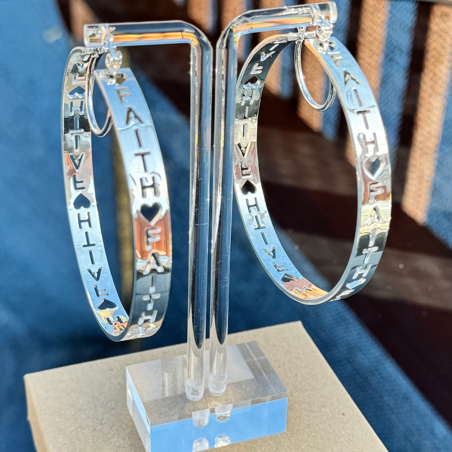faith earrings silver