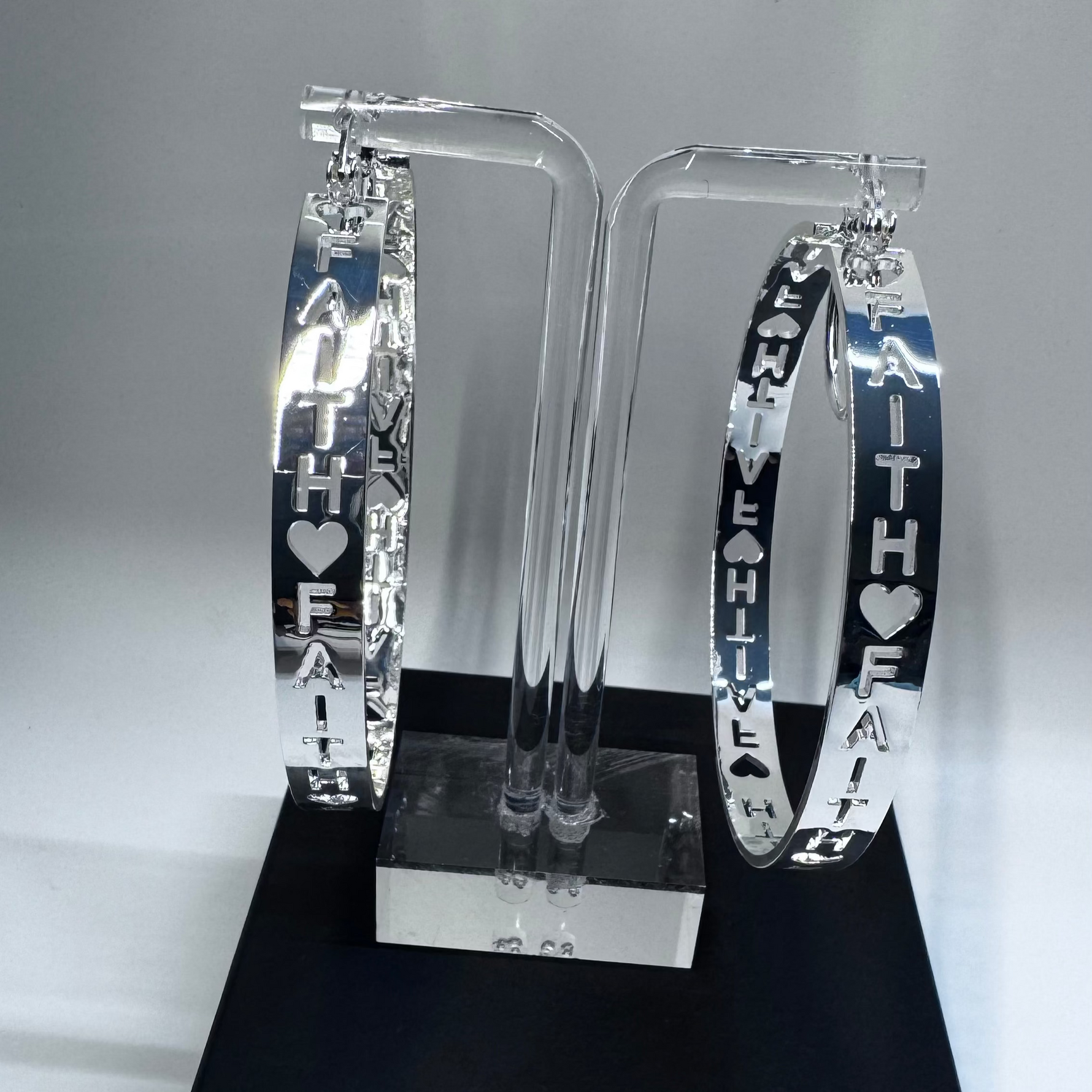 faith earrings silver